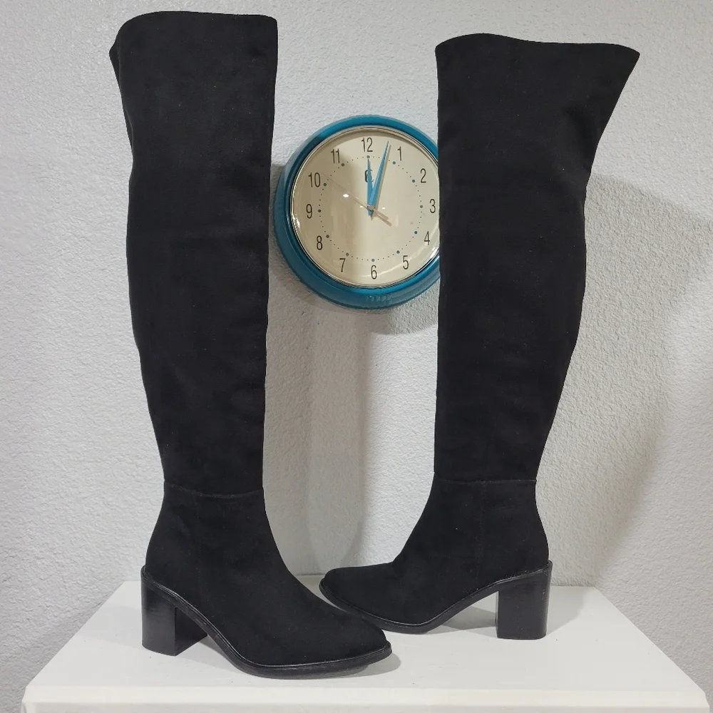Seychelles Paradise City Leather Over the Knee Boots Black 7